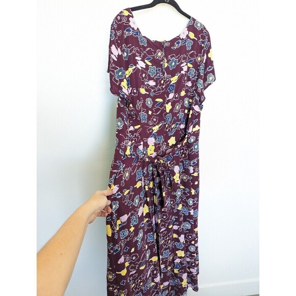 MODCLOTH Gallery Flattery Dress Womens Plus Size 4X Burgandy Floral Maxi Wedding - Picture 8 of 15